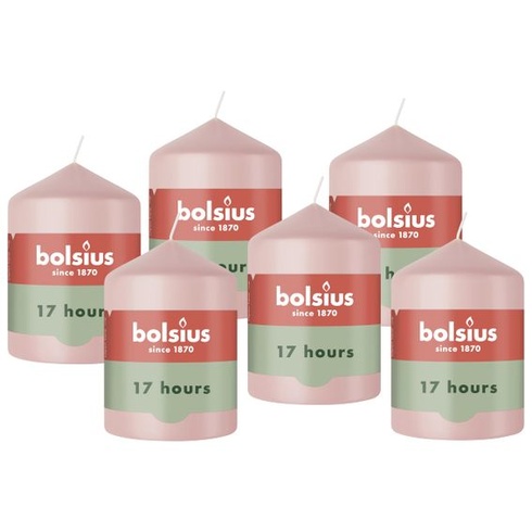 Bolsius - Essentials - Sviečka v tvare sviečky - svetlo ružová - 8 cm - dĺžka, doba horenia 17 hodín