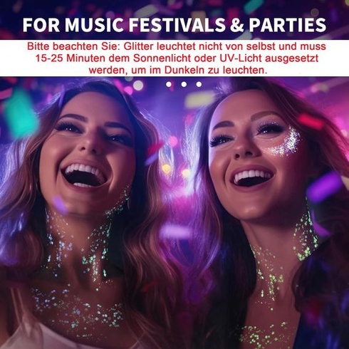 Festivalová trblietavá tvár, 12 farieb fluorescenčných hrubých flitrov na tvár, trblietavá tvár,