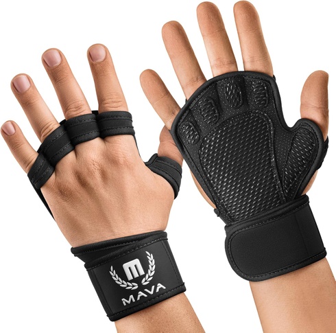 Fitness rukavice Mava Sports čierne vetrané