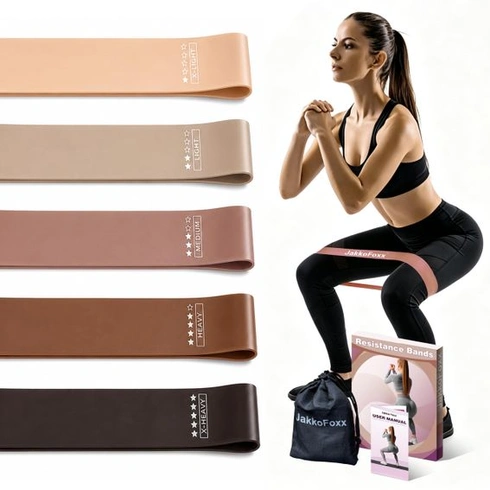 Fitness gumy, sada 5 odporových gúm s 5 úrovňami, cvičebné gumy pre domáce fitness, strečing,