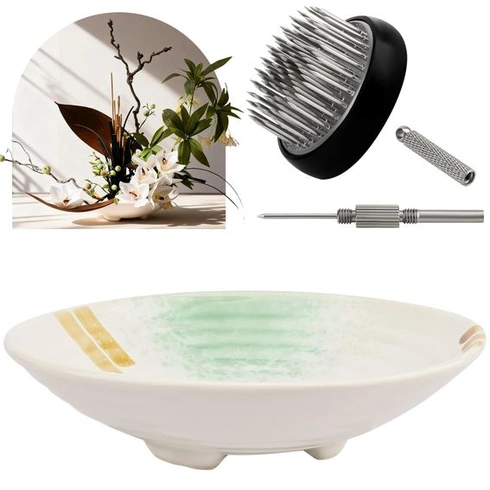 Sada japonských keramických váz - ikebana, bílá, pro květinovou výzdobu