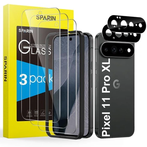 Ochranné tvrzené sklo SPARIN pro Google Pixel 11 Pro XL, 3 fólie + 2 ochranné fólie na fotoaparát