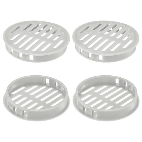 M METERXITY Sada 4 okrúhlych ventilačných mriežok do podhľadu 60 mm/2,4 palca, plastové vetracie