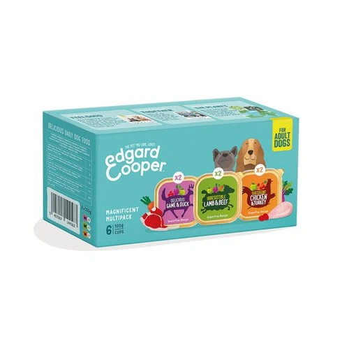 Edgard & Cooper Multipack Pavée pre dospelých psov, bez obilnín, prírodné krmivo, 6 x 100 g, kuracie,