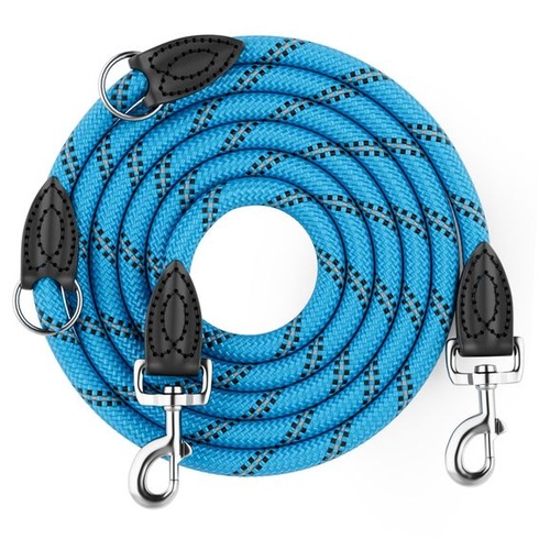 Vodítko pre psov Aystkniet 2m, nastaviteľné vodítko pre stredné a veľké psy, modré, 2M x 12MM