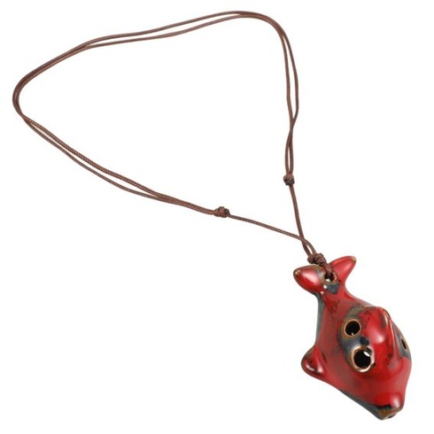 Supvox Dolphin Ocarina, keramická, červená, 4-dierková, pre začiatočníkov