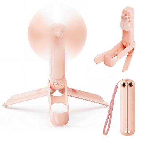 WOWDSGN Mini ručný ventilátor, 3v1 prenosný ručný ventilátor s baterkou, dobíjací 2000mAh na cesty,