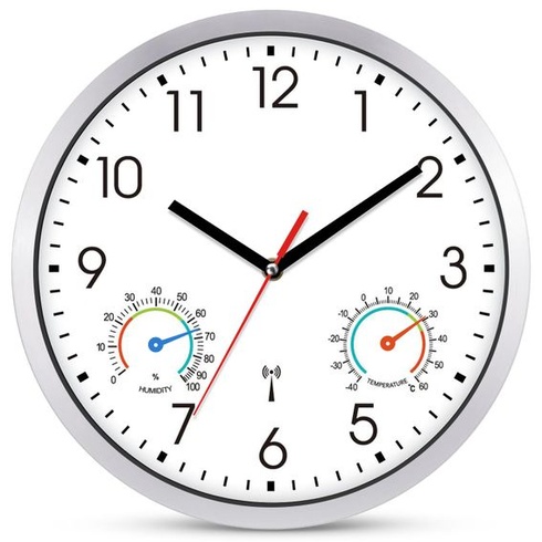 Nástenné hodiny s rádiovým ovládaním, tiché, 25 cm, biele