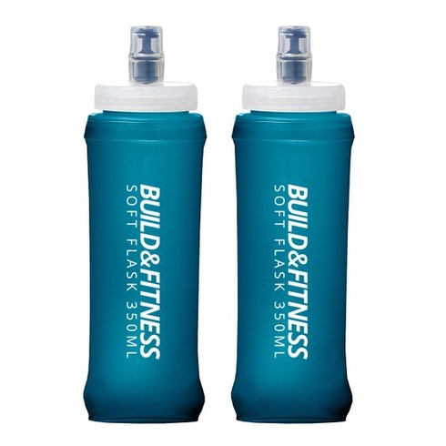 Mäkká fľaša na vodu Build & Fitness, balenie po 2 kusoch, 500 ml / 350 ml. Skladacia mäkká fľaša,
