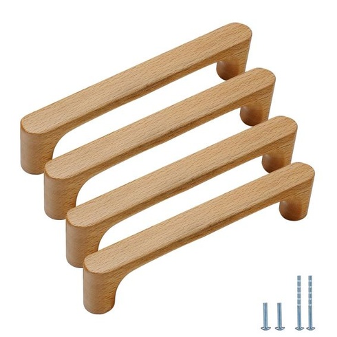 9,6 cm Buk 4 ks Okrúhle drevené úchytky zásuviek, úchytka skrinky, kuchynské dvierka, 4 9,60 cm Buk