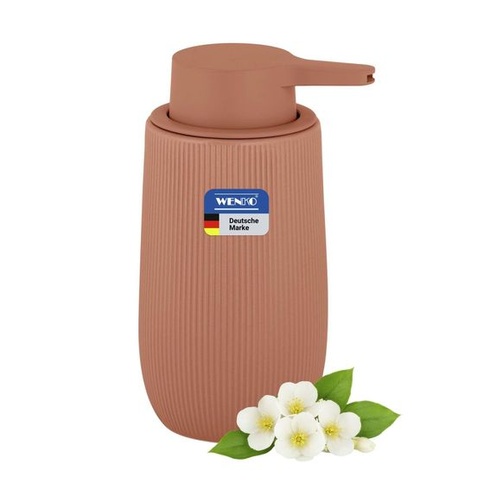 WENKO Fablo keramický dávkovač mydla s drážkovaným dizajnom, voľne stojaci, 400 ml, pumpičkový