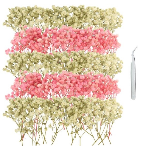 100 sušených bielych ružových kvetiniek Baby's Breath na tvorenie