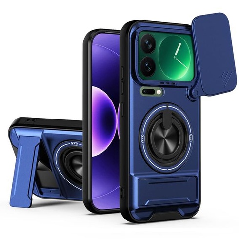 Nárazuvzdorný kryt na telefón pre Xiaomi 17 Pro 5G so stojanom. Modrý Xiaomi 17 Pre 5G Modrý