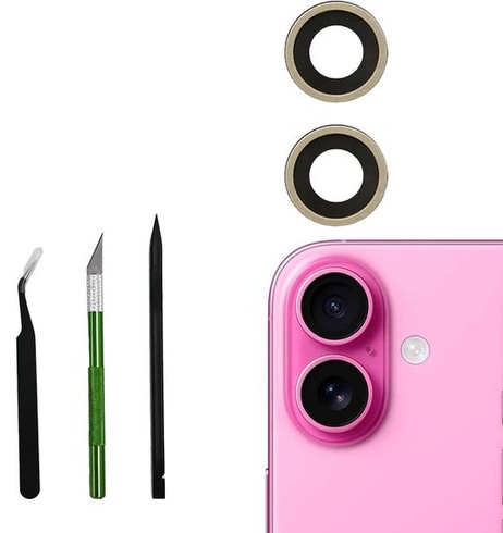 Sada 2 náhradních skel fotoaparátu pro iPhone 16, sada na opravu iPhonu 16
