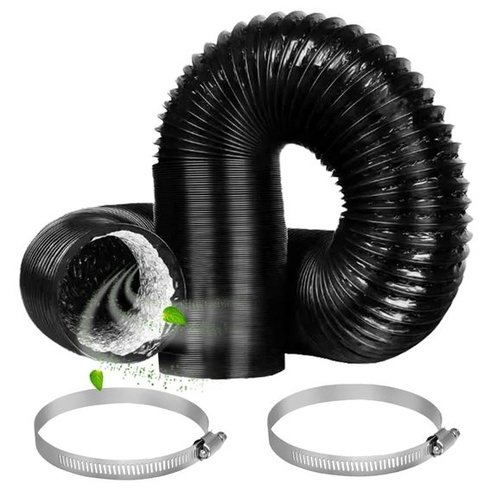 Výfuková hadica 125 mm hliníková flexibilná rúrka, dĺžka 2 m PVC hliníková rúrka, ventilačná