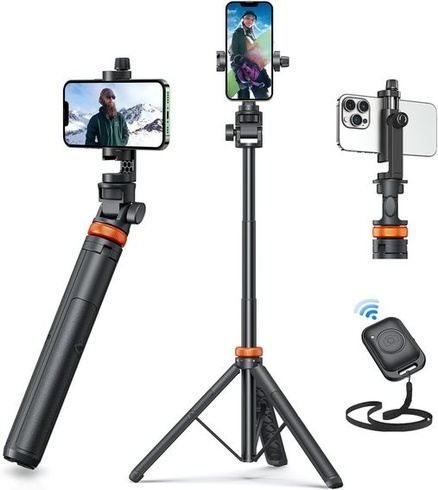 Stativ pro telefon, stativ pro smartphone a selfie tyč s dálkovým ovládáním 158 cm
