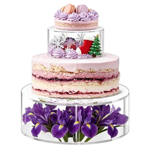 2dielne priehľadné stojany na torty, plniteľné akrylové stojany 15 cm a 25 cm, okrúhle stojany na
