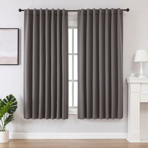 Zatemňovacie závesy Joydeco s pútkami, skryté šedé, V 158 x Š 106 cm (balenie 2 kusov)