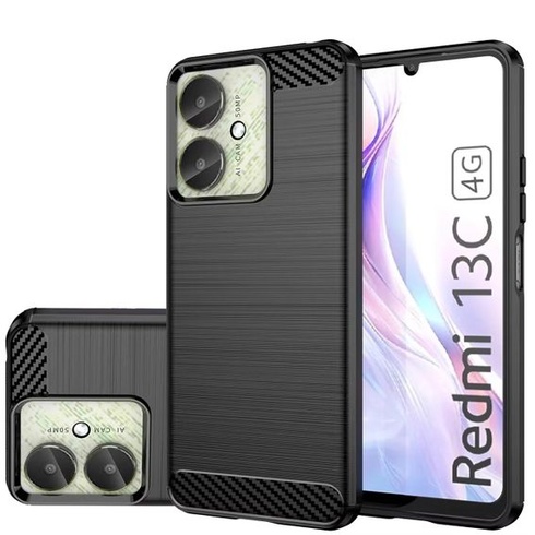 Ochranný kryt pre Redmi 13C 4G, Poco C65. Ultratenký kryt s imitáciou uhlíkových vlákien s mäkkými TPU