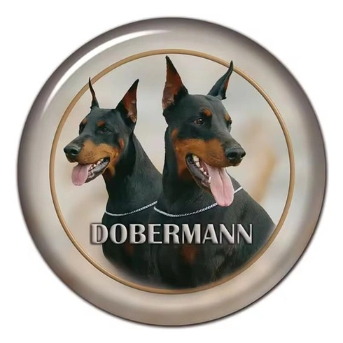 Kulatá nálepka na auto s dobermanem, reflexní, vodotěsná, PVC, vtipná nálepka na auto, notebook,