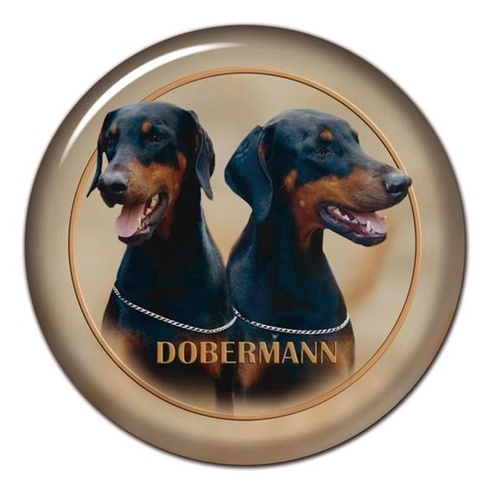 Samolepka na auto s dobermanom, reflexná, vodeodolná, dva čierni dobermani, samolepka na psa do auta,