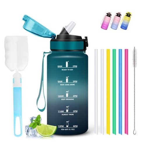 Fľaša na pitie s objemom 0,5 litra - detská fľaša na pitie, fľaša na vodu so slamkou, ľahko sa čistí,