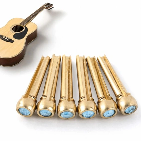 Sada 6 kolíkov pre gitarový mostík Oumefar, náhradná sada kolíkov pre žesťovú gitaru s krištáľovou
