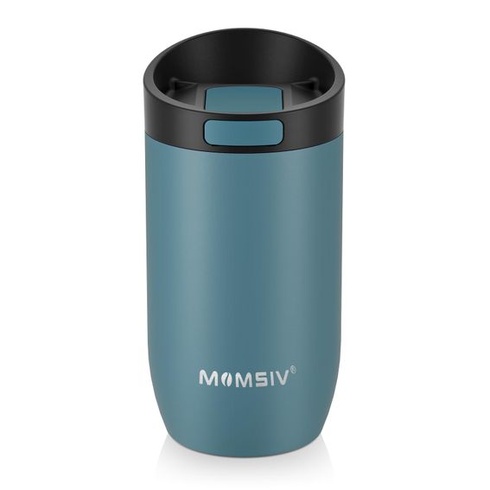 MOMSIV 350ml nerezový izolovaný hrnek na kávu s lisovacím uzávěrem, vakuově nepropustný dvoustěnný