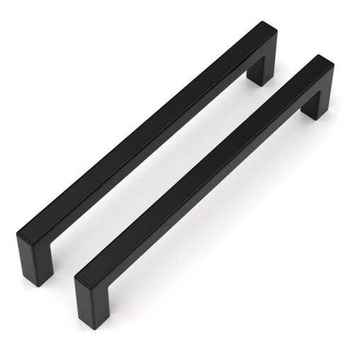 Sada 4 čiernych úchytiek na skrinky Goldenwarm, rozstup otvorov 160 mm, kuchynské úchytky, nábytkové