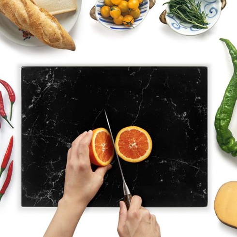 Sklenená krájacia doštička Kitchenville 40×30cm – Hygienické krájacie doštička z tvrdeného skla –