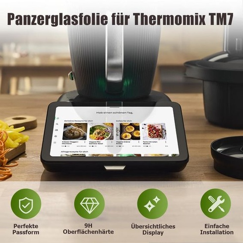 Ochranná fólia na displej pre Thermomix TM7, sada 2 ks tvrdeného skla Ancable 9H kompatibilného s