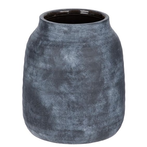 Dekoratívna keramická kvetinová váza, okrúhla stolová váza v antickom shabby chic vzhľade, váza na