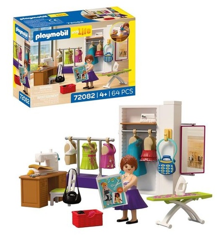 PLAYMOBIL | MyLife | Módny návrhár | Šijacie štúdio so šijacím strojom a 6 outfitmi | Podporuje