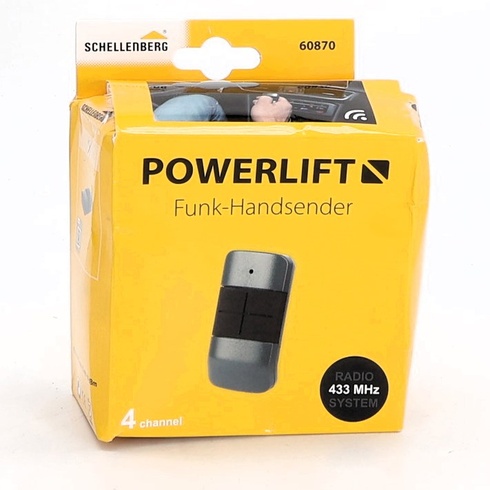 Schellenberg Powerlift 4-kanálový rádiový diaľkový ovládač pre otvárače garáží a brán, rádiová