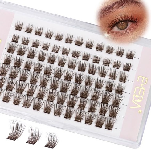 EMEDA tmavo hnedé jednotlivé zhlukové riasy D Curl 12mm DIY predĺženie rias priehľadný opasok prírodný