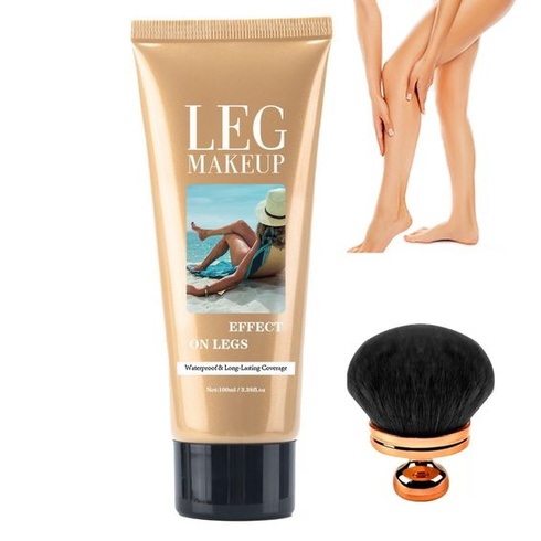 Vodeodolný make-up na nohy bez nutnosti prenášania s extra veľkým štetcom na telo, krytie tetovania na