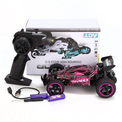 RC auto Tecnock s LED ružová