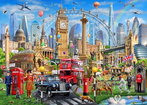 1000dielne puzzle pre dospelých, London Impressions, 70 x 50 cm. Vzdelávacie puzzle pre dospelých,