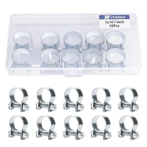 Mini nastavitelné hadicové svorky 24-26 mm pro vstřikování paliva, otočné svorky, svorky na