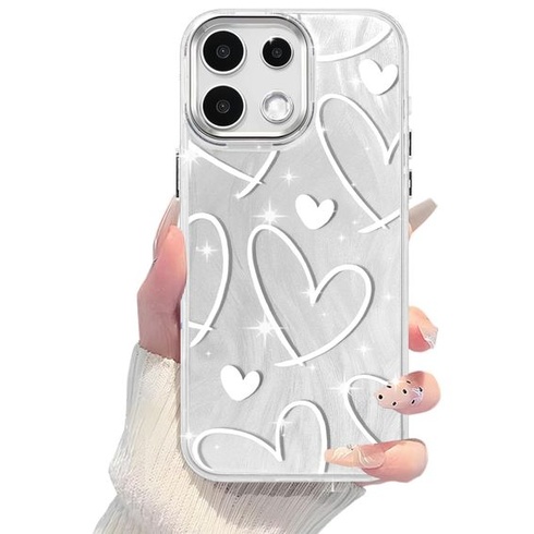 Pouzdro WOWUDI pro Redmi Note 13 PRO 4G/Xiaomi Poco M6 PRO 4G, roztomilý design srdce pro dívky a