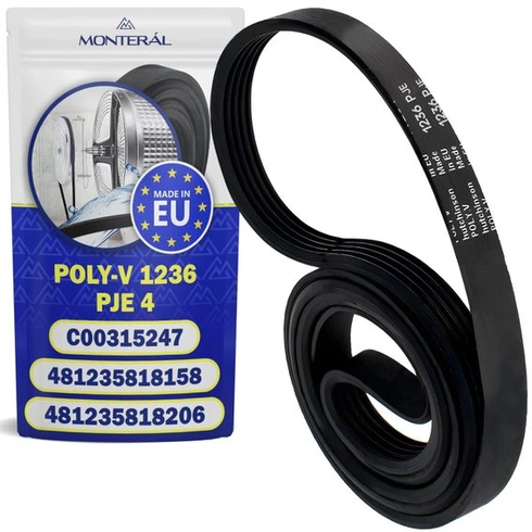 Klinový remeň pre práčku Poly-V 1236 PJE4 481235818206 pre Whirlpool