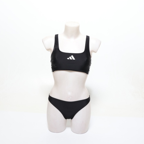 Dámske bikiny adidas s 3 pruhmi a V-Back, veľkosť 36, čierne / biele