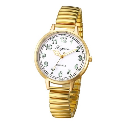 Dámske hodinky JewelryWe, elastické hodinky pre seniorov, analógové quartzové náramkové hodinky,