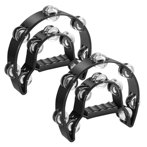 Flexzion Tamburína, ručný bubienok - 2 kusy, 25cm rolnička s rukoväťou, hudobný bicí nástroj,