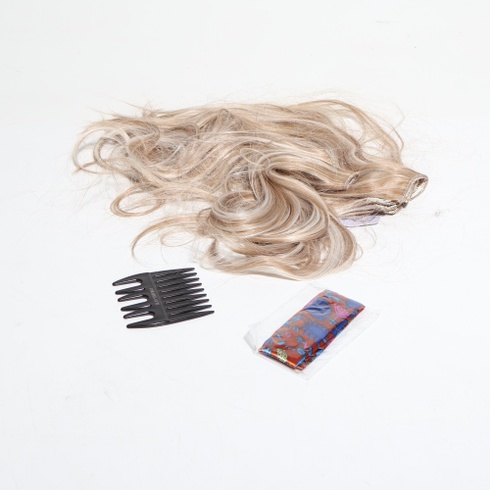 BARSDAR Clip in vlasové prodlužování blond, 50 cm vlnité clip in prodlužování vlasů pro ženy 5 ks