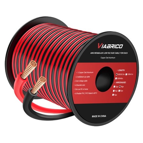 VIABRICO 0,75 mm² 18 AWG Elektrický propojovací kabel Celkem 60 metrů [30 metrů černý a 30 metrů