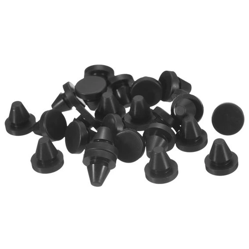 QUARKZMAN 25 KS silikonových zátek, kulaté gumové zátky pro otvory 6-7 mm, černé, 6,0-7,0 mm, 25
