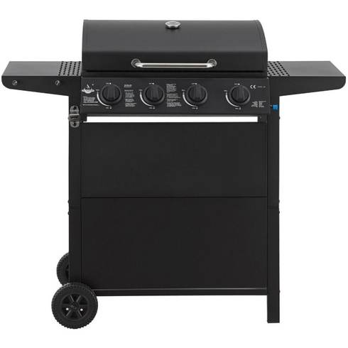 Plynový gril, 4 horáky, 10 kW, čierny