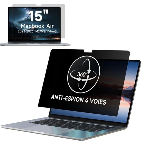 IPROKKO 360° ochranný kryt obrazovky pro MacBook Air 15 palců (2023-2026, M2 M3 M4 M5), samolepicí
