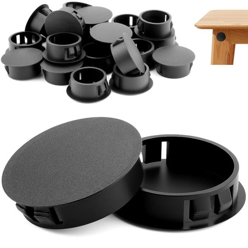 6 kusov krytiek pre vŕtané otvory 65 mm, zaslepovacie zátky, krytky vŕtaných otvorov, čierny plast,